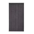 Lit mural pliant avec armoire et 3 tiroirs, cadre de lit escamotable peu encombrant pour chambre d'amis et bureau à domicile, gris
