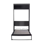 Lit mural pliant avec armoire et 3 tiroirs, cadre de lit escamotable peu encombrant pour chambre d'amis et bureau à domicile, gris