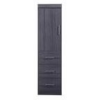 Lit mural pliant avec armoire et 3 tiroirs, cadre de lit escamotable peu encombrant pour chambre d'amis et bureau à domicile, gris