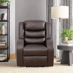 Fauteuil inclinable en similicuir, fauteuil inclinable à dossier réglable pour salon, marron