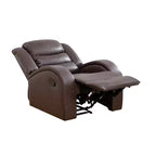 Fauteuil inclinable en similicuir, fauteuil inclinable à dossier réglable pour salon, marron