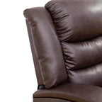 Fauteuil inclinable en similicuir, fauteuil inclinable à dossier réglable pour salon, marron