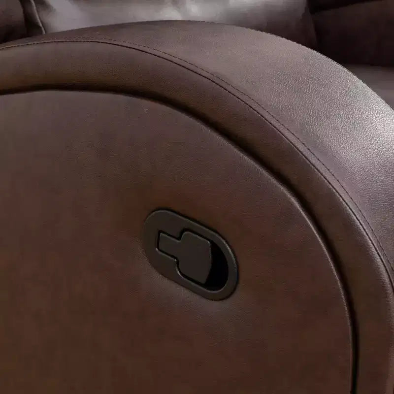 Faux Leather Recliner Chair, Adjustable Backrest Reclining Chair for Living Room, Brown