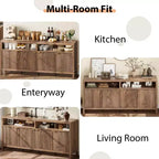 Buffet 4 portes à cannelures – Rangement 167 cm