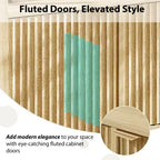 Buffet 4 portes à cannelures – Rangement 167 cm
