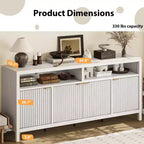Buffet 4 portes à cannelures – Rangement 167 cm