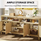 Buffet 4 portes à cannelures – Rangement 167 cm