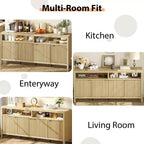 Buffet 4 portes à cannelures – Rangement 167 cm