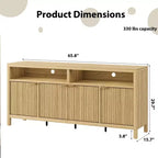 Buffet 4 portes à cannelures – Rangement 167 cm