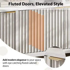Buffet 4 portes à cannelures – Rangement 167 cm