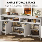Buffet 4 portes à cannelures – Rangement 167 cm