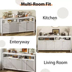 Buffet 4 portes à cannelures – Rangement 167 cm