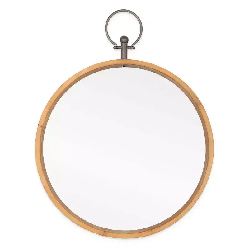 30 Inch Round Metal Framed Accent Mirror - Bronze
