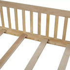 Lit plate-forme en forme de maison pleine grandeur avec barrière de sécurité pour enfants