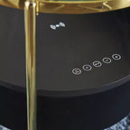 Table d'appoint ronde en verre avec haut-parleur Bluetooth intégré et recharge sans fil