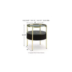 Table d'appoint ronde en verre avec haut-parleur Bluetooth intégré et recharge sans fil