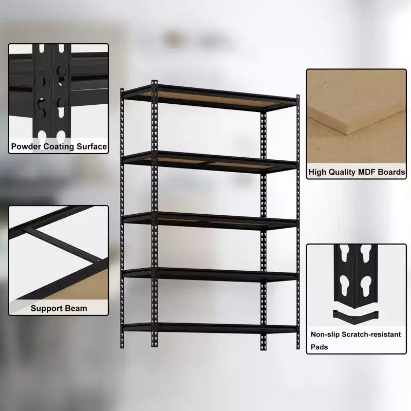 5-Tier Adjustable Metal Storage Shelf Unit
