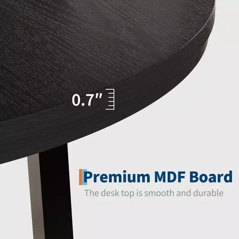 47-Inch Round Dining Table for 4 - Wood Top with Metal Frame