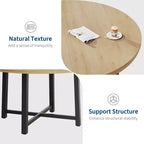 Table à manger ronde de 47 pouces pour 4 personnes - Plateau en bois avec cadre en métal