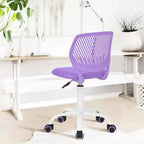 Chaise de bureau pivotante réglable – Chaise de bureau sans accoudoirs rembourrée, violette