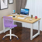 Chaise de bureau pivotante réglable – Chaise de bureau sans accoudoirs rembourrée, violette
