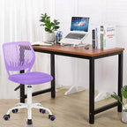 Chaise de bureau pivotante réglable – Chaise de bureau sans accoudoirs rembourrée, violette