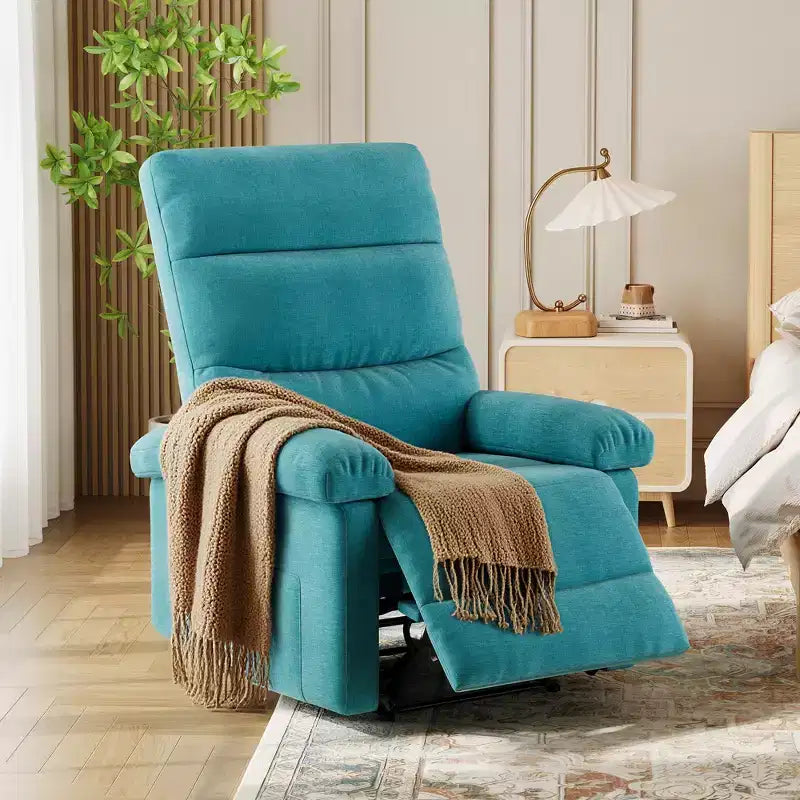 Adjustable Fabric Recliner Chair with Side Pocket