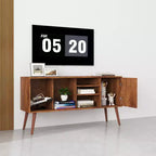 Meuble TV Console avec 1 Armoire de Rangement et 3 Étagères Ouvertes pour Salon