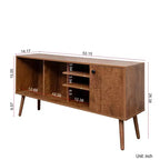 Meuble TV Console avec 1 Armoire de Rangement et 3 Étagères Ouvertes pour Salon