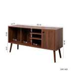 Meuble TV Console avec 1 Armoire de Rangement et 3 Étagères Ouvertes pour Salon