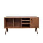 Meuble TV Console avec 1 Armoire de Rangement et 3 Étagères Ouvertes pour Salon