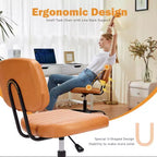 Chaise de bureau sans accoudoirs en similicuir, pivotante à 360°, réglable en hauteur 17,71-21,45