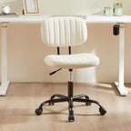 Chaise de bureau sans accoudoirs en similicuir, pivotante à 360°, réglable en hauteur 17,71-21,45