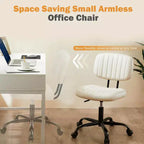 Chaise de bureau sans accoudoirs en similicuir, pivotante à 360°, réglable en hauteur 17,71-21,45