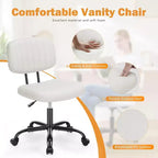 Chaise de bureau sans accoudoirs en similicuir, pivotante à 360°, réglable en hauteur 17,71-21,45