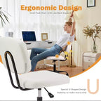 Chaise de bureau sans accoudoirs en similicuir, pivotante à 360°, réglable en hauteur 17,71-21,45