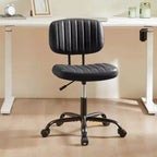 Chaise de bureau sans accoudoirs en similicuir, pivotante à 360°, réglable en hauteur 17,71-21,45