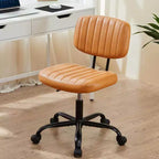 Chaise de bureau sans accoudoirs en similicuir, pivotante à 360°, réglable en hauteur 17,71-21,45