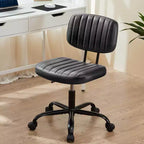 MAYEERTY Armless PU Leather Office Chair 360 Swivel Height Adjustable 17.71-21.45