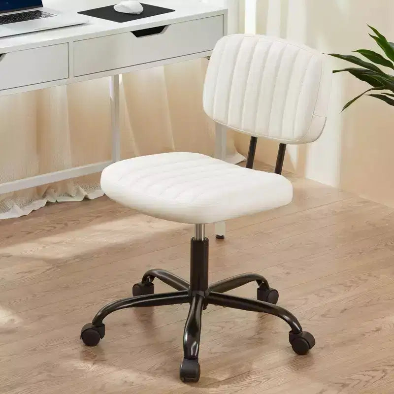 Armless PU Leather Office Chair 360 Swivel Height Adjustable 17.71-21.45