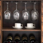 Meuble Bar à Vin avec Lumières LED, Meuble à Alcool avec Porte-Verres et Porte-Bouteilles, Buffet de Rangement pour Salle à Manger