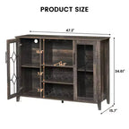 Meuble Bar à Vin avec Lumières LED, Meuble à Alcool avec Porte-Verres et Porte-Bouteilles, Buffet de Rangement pour Salle à Manger