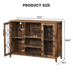 Meuble Bar à Vin avec Lumières LED, Meuble à Alcool avec Porte-Verres et Porte-Bouteilles, Buffet de Rangement pour Salle à Manger