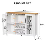 Meuble Bar à Vin avec Lumières LED, Meuble à Alcool avec Porte-Verres et Porte-Bouteilles, Buffet de Rangement pour Salle à Manger
