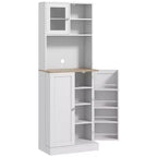 66.5 Tall Kitchen Pantry Cabinet, Kitchen Hutch, Microwave Cabinet with Adjustable Shelves for Dining Room