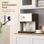 Meuble de rangement pour garde-manger de cuisine de 169 cm de haut avec étagères réglables et portes vitrées