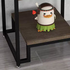 Table de chevet avec plateau en verre trempé, tiroir en bois et pieds réglables, table d'appoint pour chambre et salon