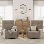 Fauteuil inclinable, fauteuil à bascule et pivotant à 360° pour adultes avec dossier et repose-pieds réglables, fauteuil en velours côtelé