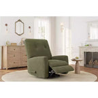 Fauteuil inclinable, fauteuil à bascule et pivotant à 360° pour adultes avec dossier et repose-pieds réglables, fauteuil en velours côtelé