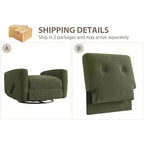 Fauteuil inclinable, fauteuil à bascule et pivotant à 360° pour adultes avec dossier et repose-pieds réglables, fauteuil en velours côtelé